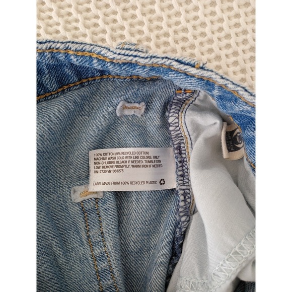 Universal Thread Relaxed Baggy 100% Cotton Straight Jeans 26 27 Light Distressed - Picture 6 of 16